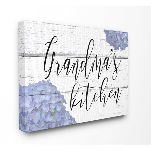 Stupell Industries Grandma's Kitchen Hydrangeas Botanical & Floral Painting Gallery Wrapped Canvas Art Print Wall Art, 16 x 20