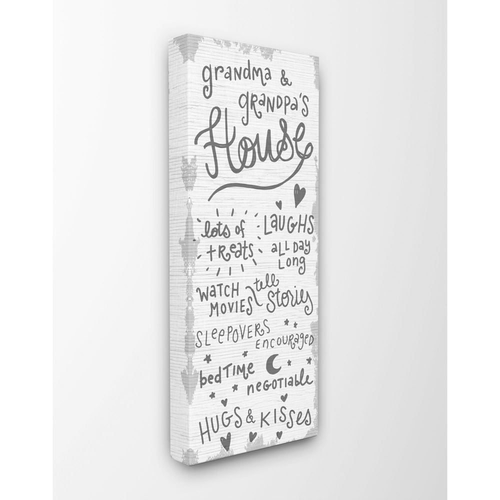 Stupell Industries Grandparents House Family Home Gray Neutral Word Design Canvas Wall Art by Daphne Polselli