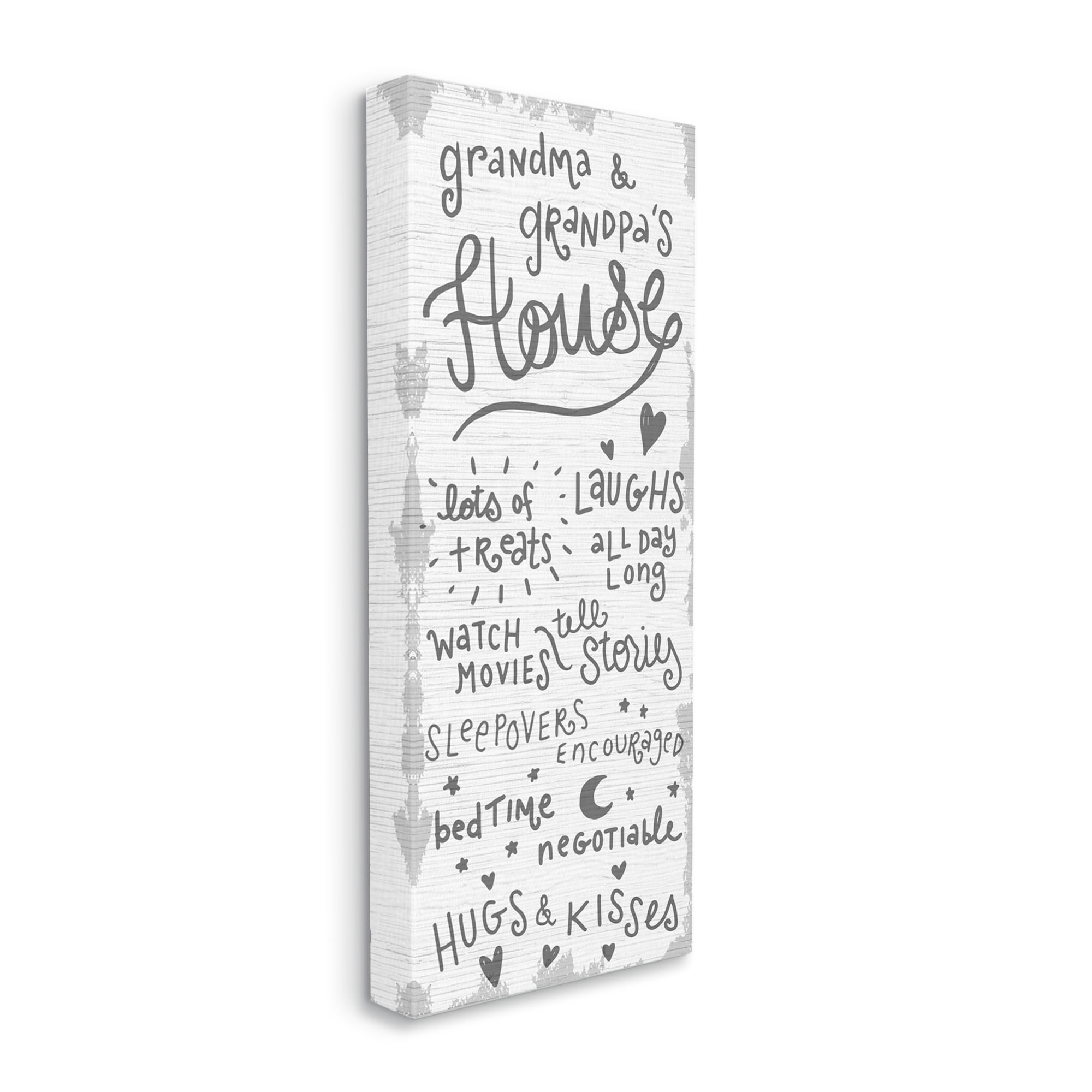 Stupell Industries Grandparents House Family Home Grey Neutral Word Design, 20 x 48,Design by Daphne Polselli