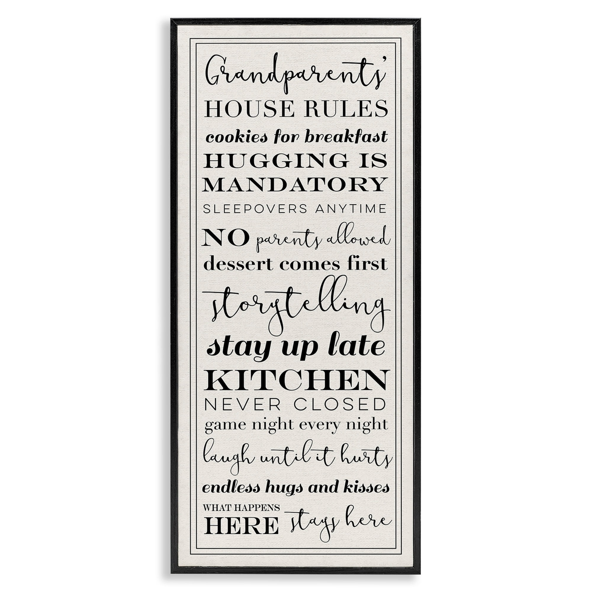 Stupell Industries Grandparents House Rules, 13 x 30,Design by Daphne Polselli