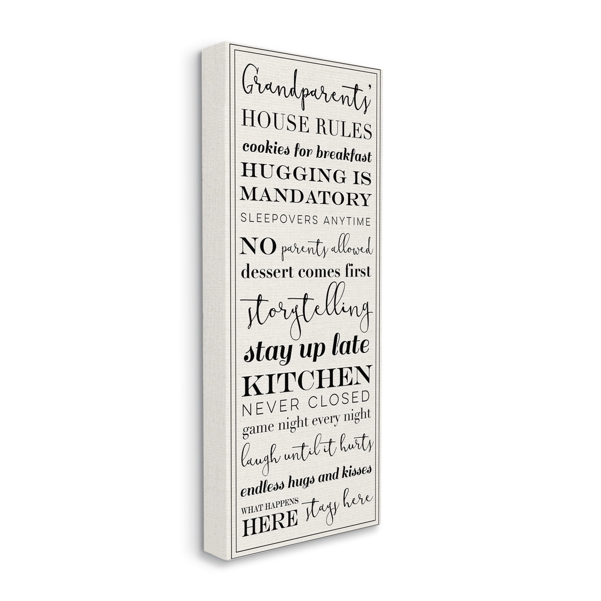 Stupell Industries Grandparents House Rules, 20 x 48,Design by Daphne Polselli
