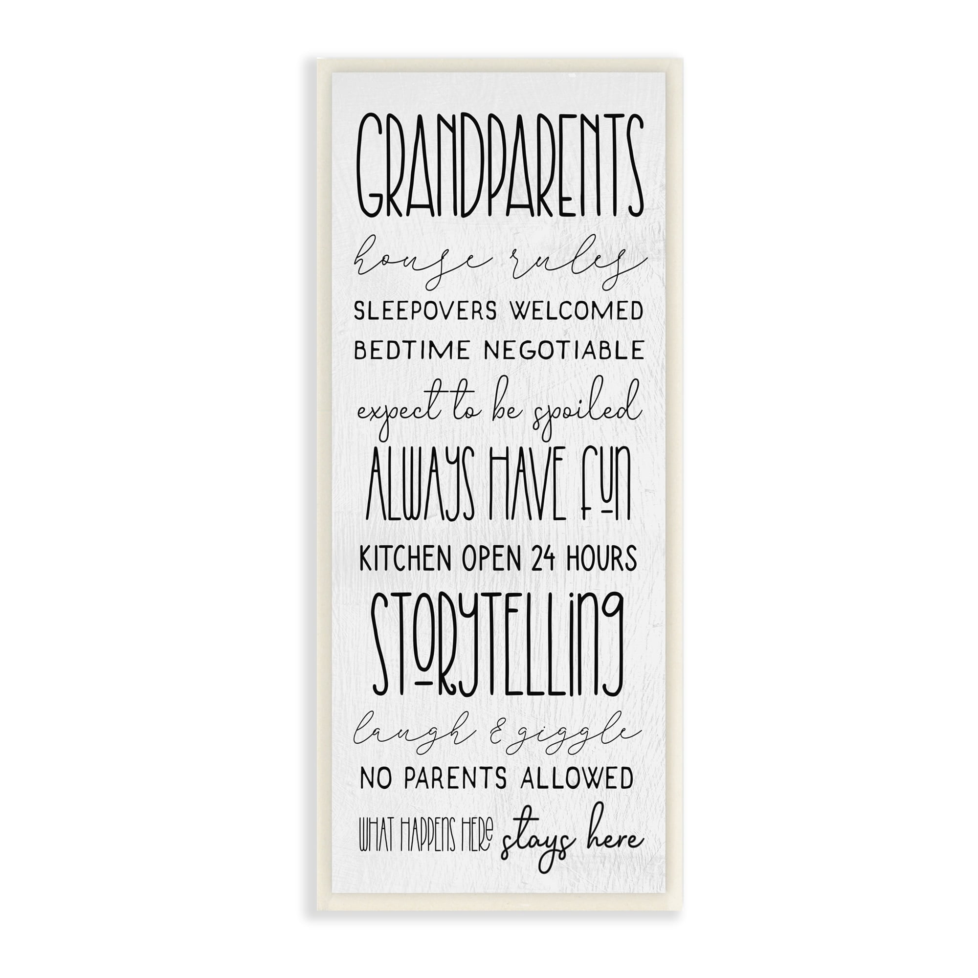 Stupell Industries Grandparents House Rules Fun Rustic Family Sign, 7 x 17, Design by Lil' Rue