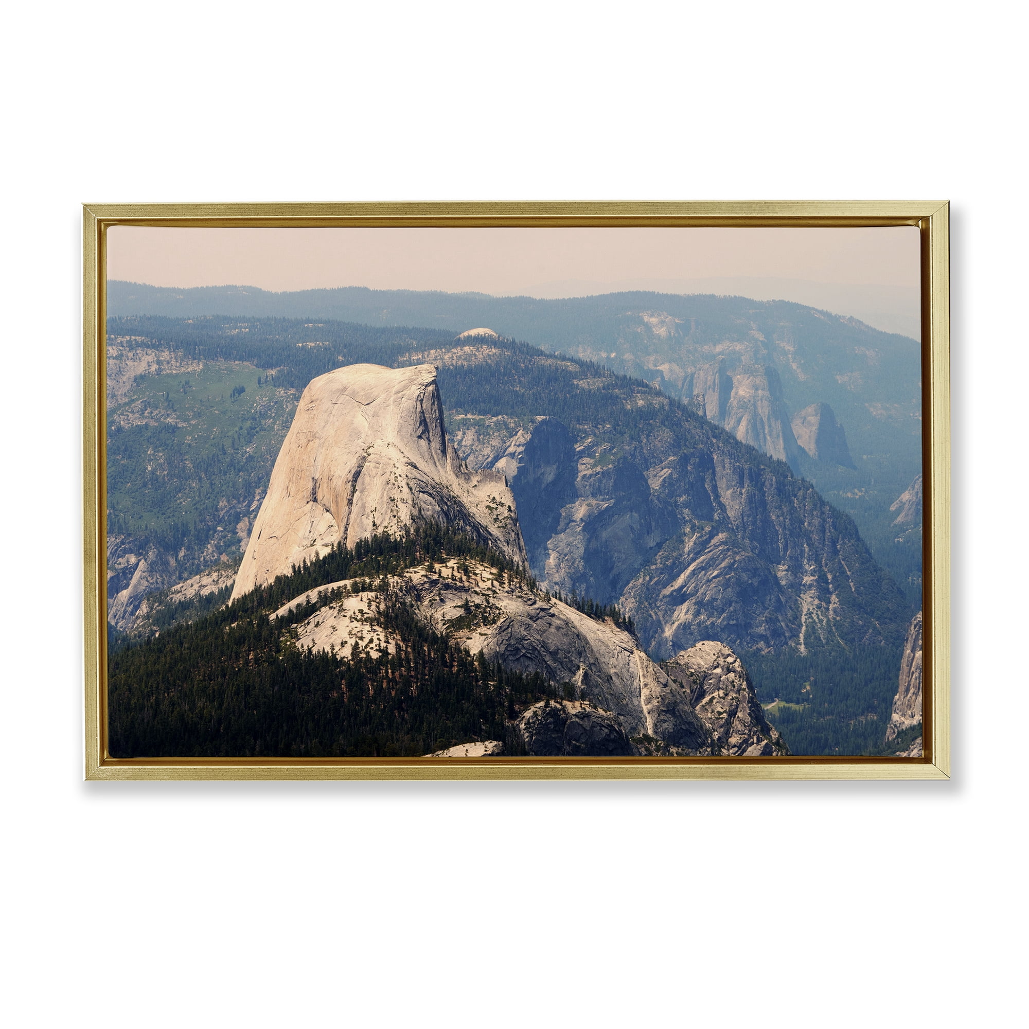 Stupell Industries Granite Monolith Above Forest Gold Framed Floater Canvas Wall Art, design by Gemma Bardot