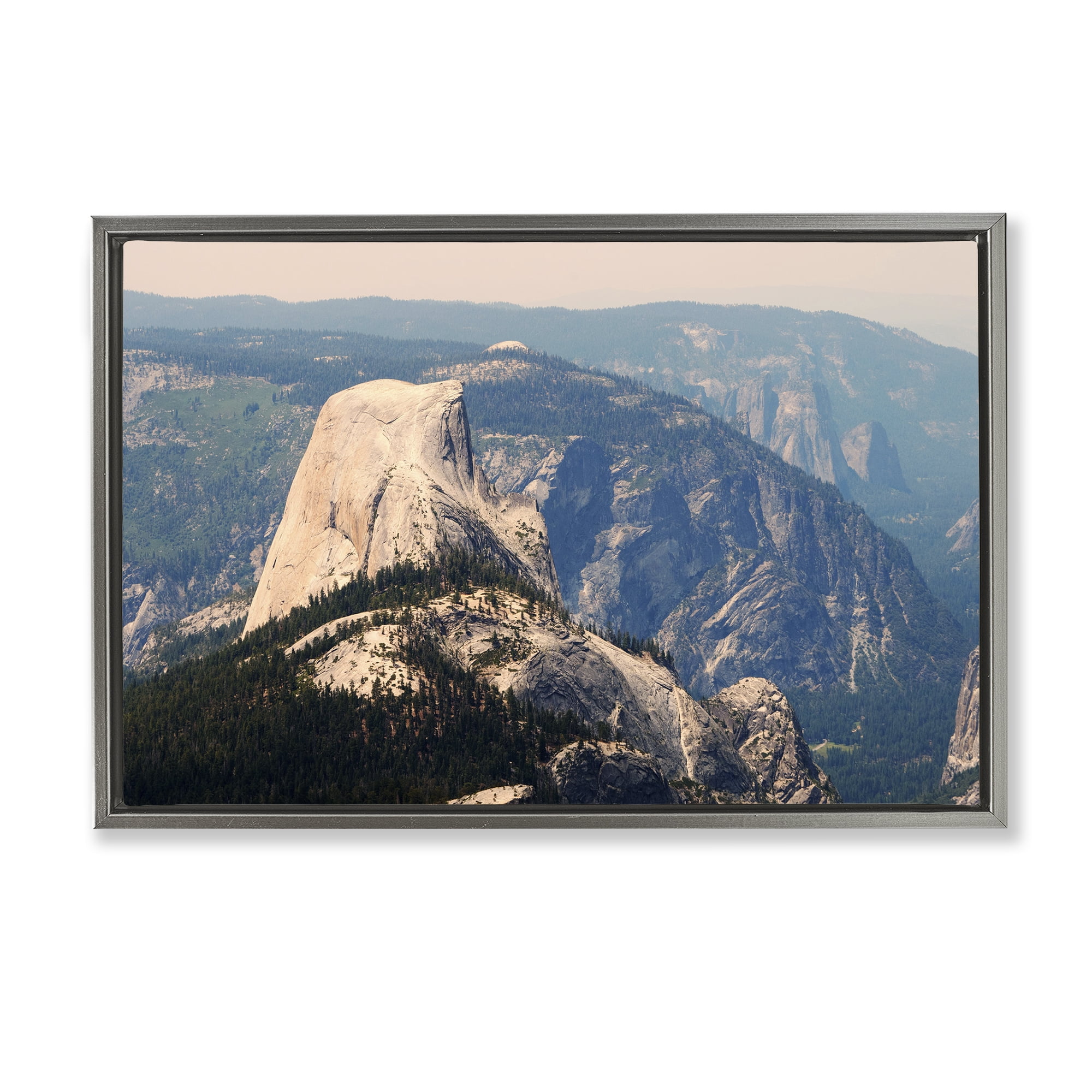 Stupell Industries Granite Monolith Above Forest Gray Framed Floater Canvas Wall Art, design by Gemma Bardot