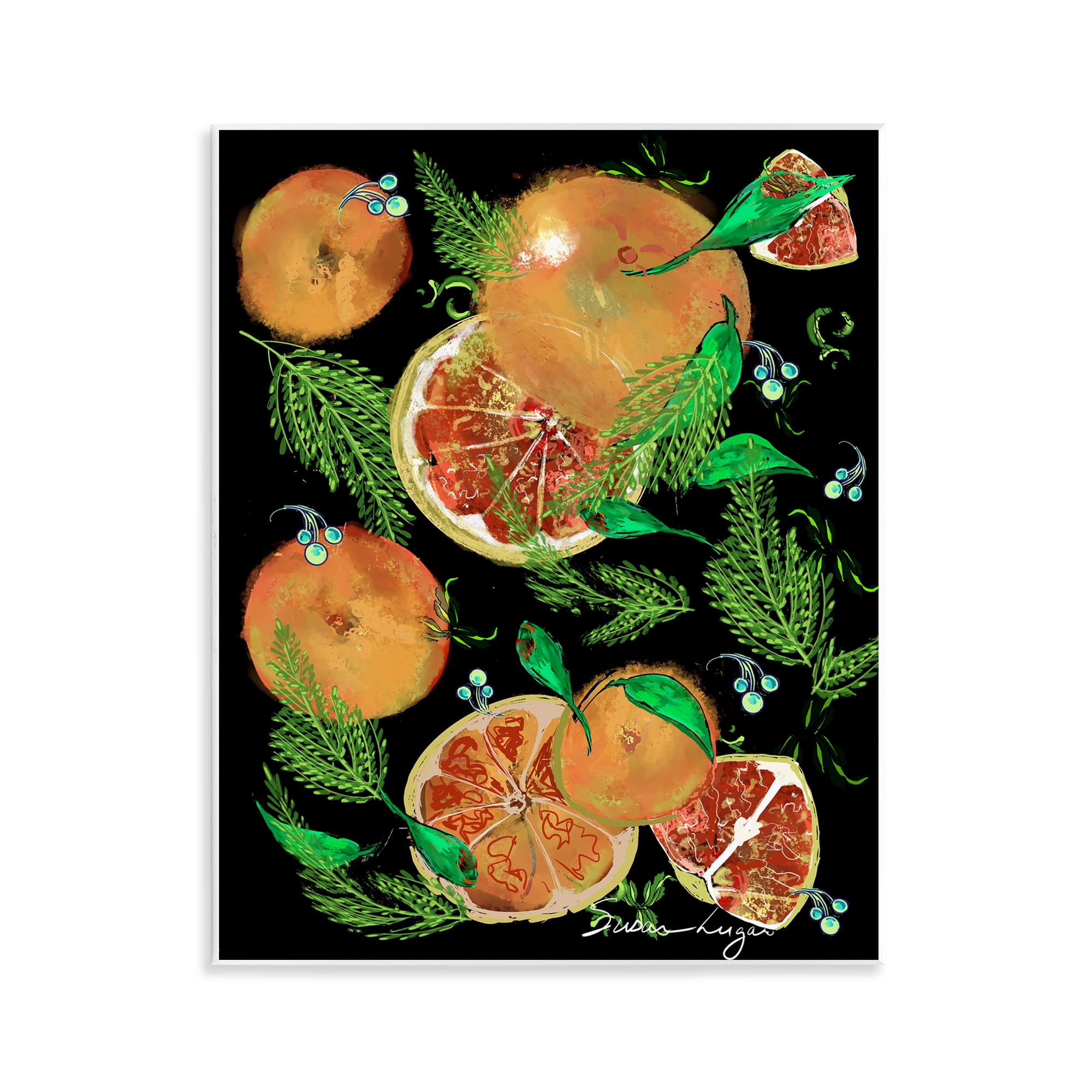 Stupell Industries Grapefruit & Ferns Medley Wall Plaque Art, design by Susan Lugar