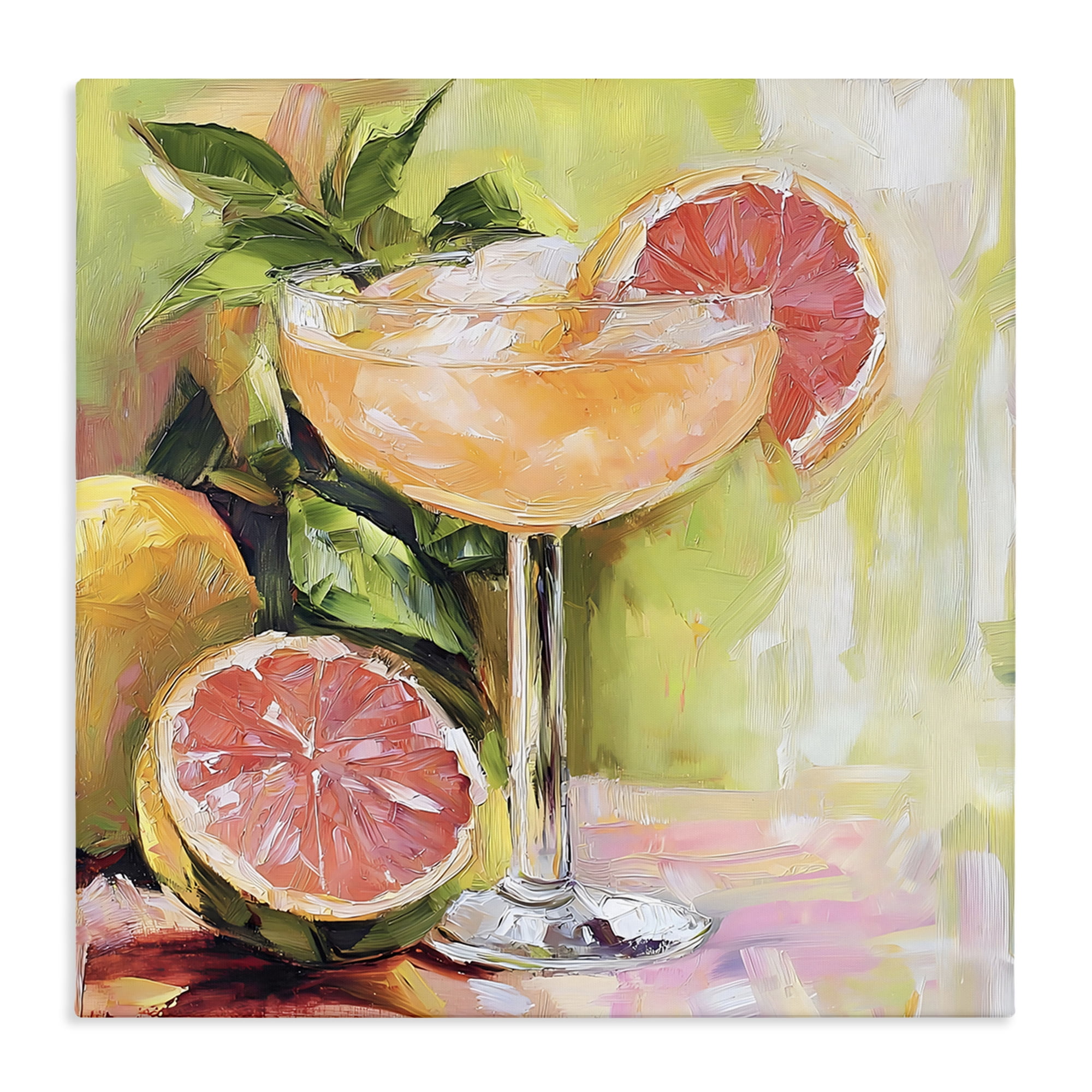 Stupell Industries Grapefruit Summer Cocktail Canvas Wall Art, design by Riley B