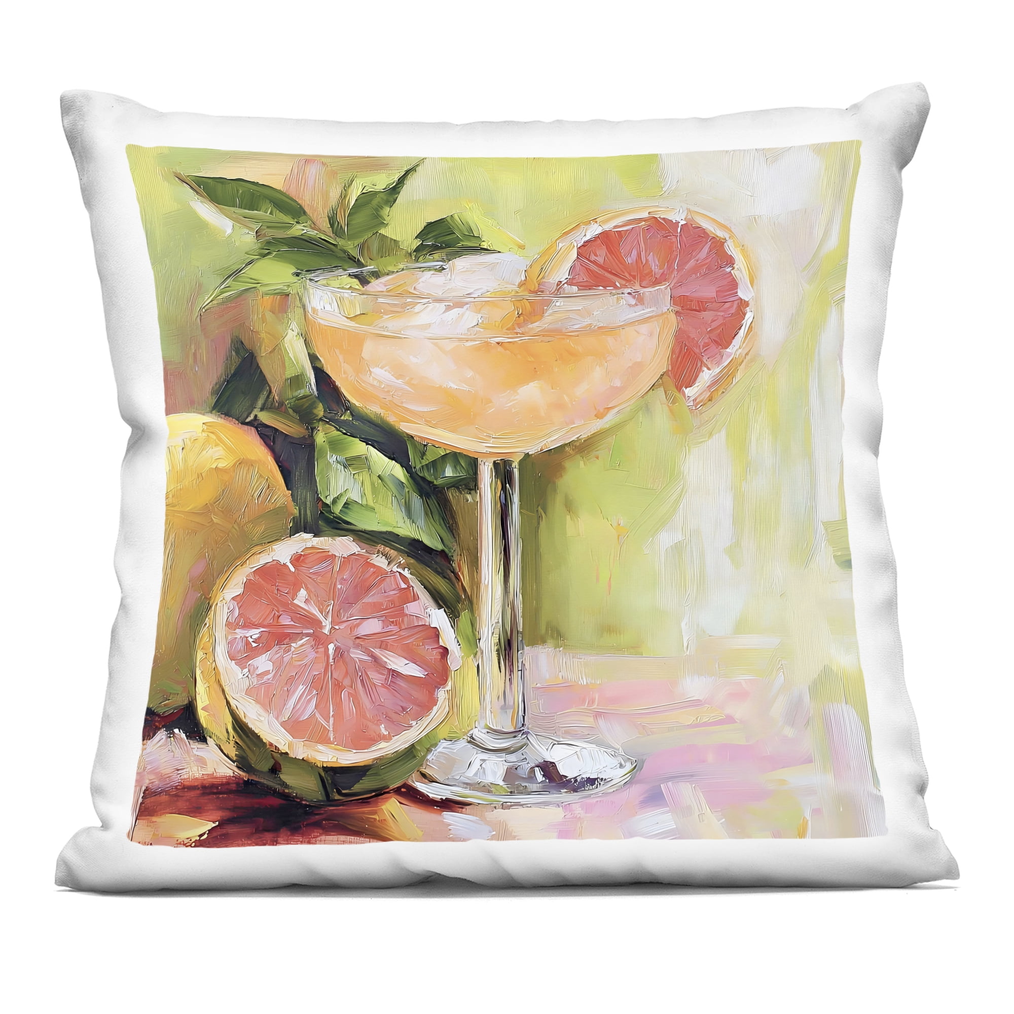 Stupell Industries Grapefruit Summer Cocktail Decorative Printed Throw Pillow, design by Riley B, 18 x 7 x 18