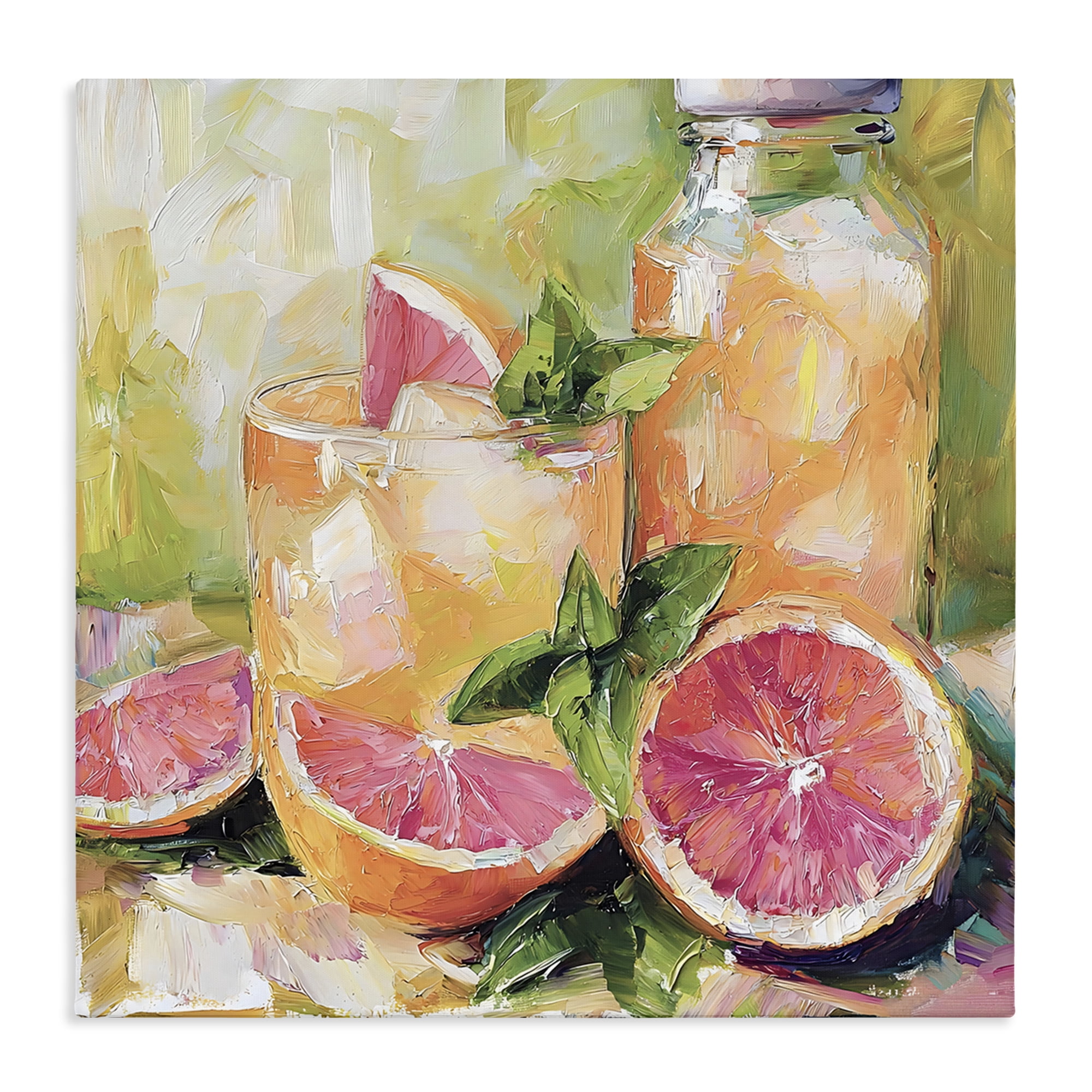 Stupell Industries Grapefruit Summer Refreshment Canvas Wall Art, design by Riley B