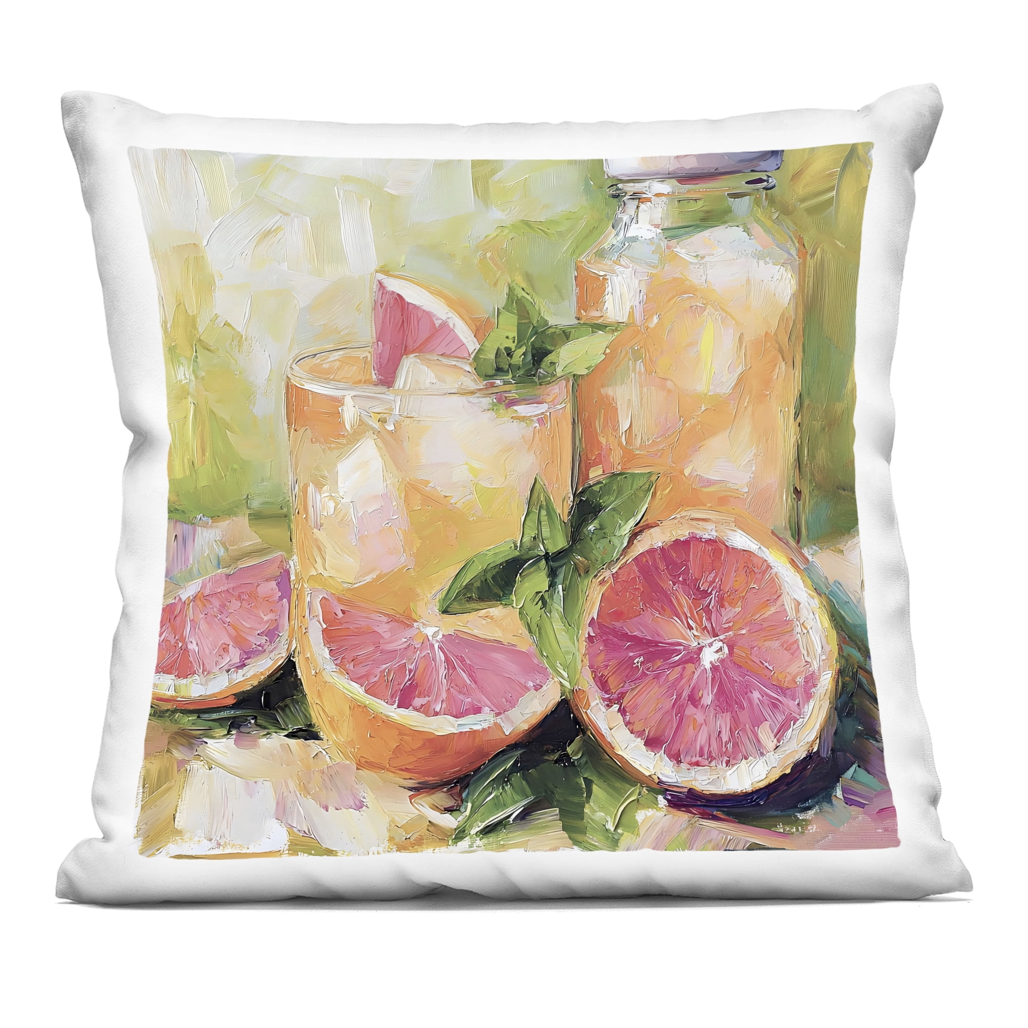 Stupell Industries Grapefruit Summer Refreshment Decorative Printed Throw Pillow, design by Riley B, 18 x 7 x 18
