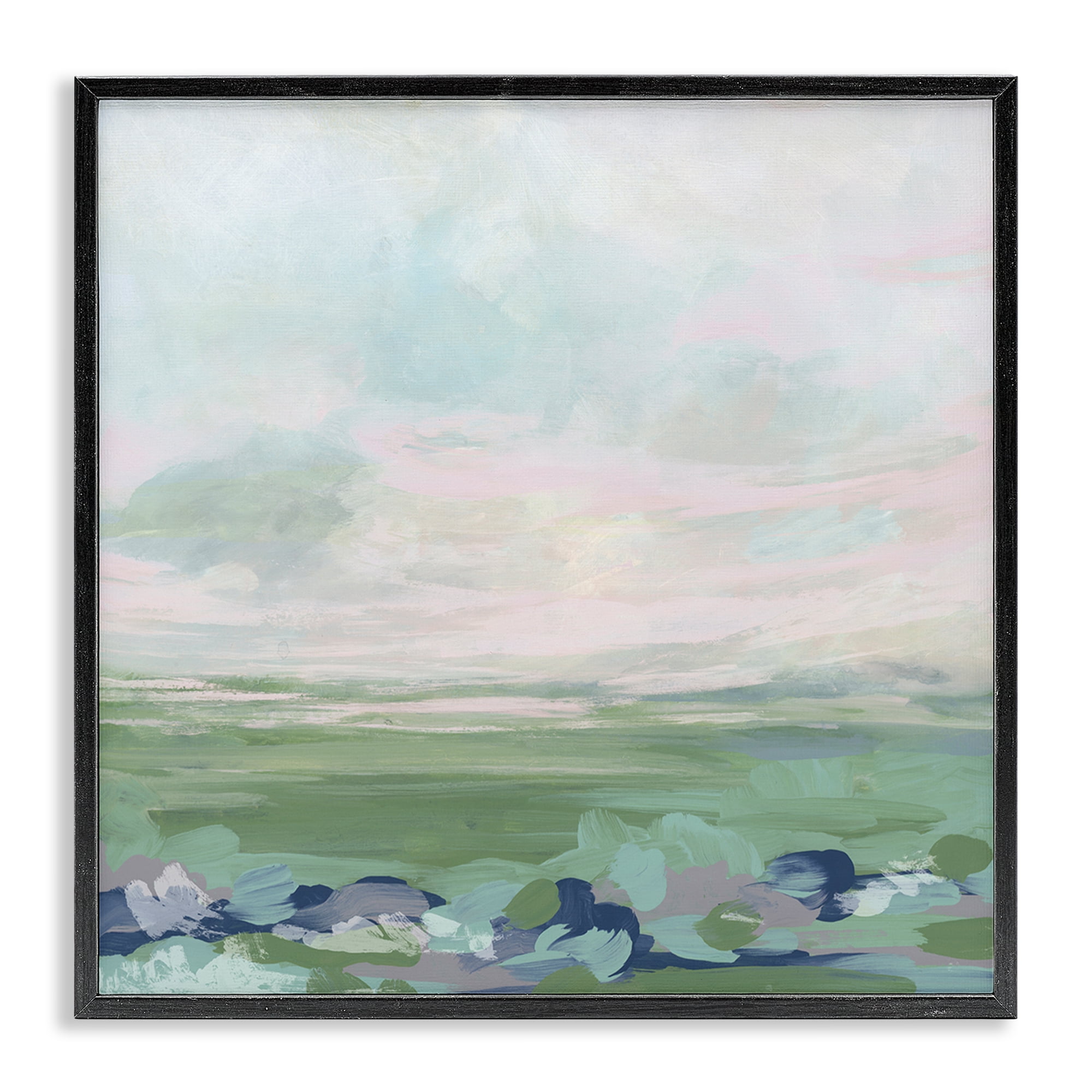 Stupell Industries Grassland Sky Gradient Landscape & Nature Painting Black Framed Art Print Wall Art, 17 x 17