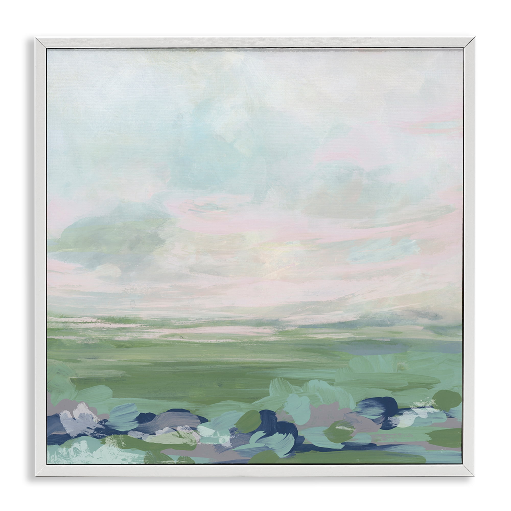 Stupell Industries Grassland Sky Gradient Landscape & Nature Painting White Framed Art Print Wall Art, 17 x 17