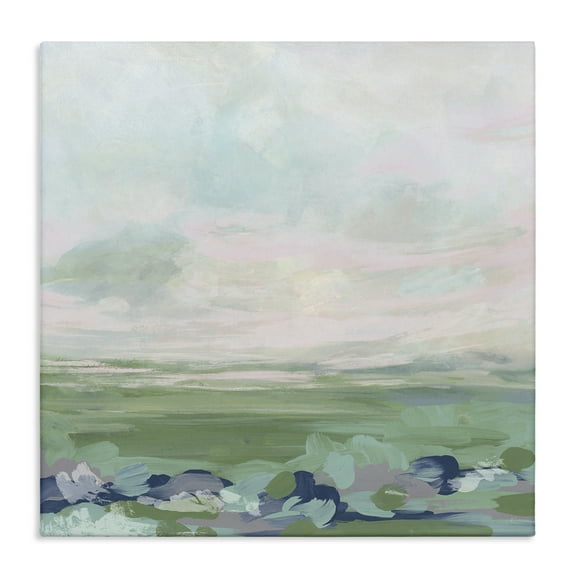 Stupell Industries Grassland Sky Gradient Landscape & Nature Painting Wrapped Canvas Art Print Wall Art, 17 x 17