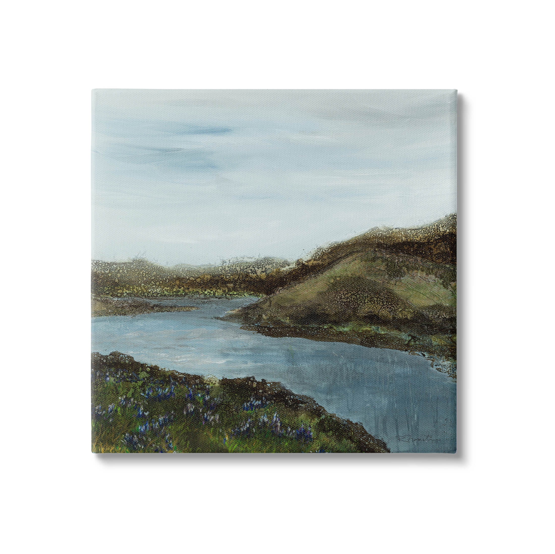 Stupell Industries Grassland Stream Flowing Countryside Graphic Art Gallery Wrapped Canvas Print Wall Art, Design by Ruth Fromstein