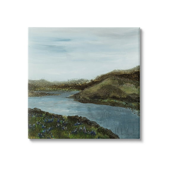 Stupell Industries Grassland Stream Flowing Countryside Graphic Art Gallery Wrapped Canvas Print Wall Art, Design by Ruth Fromstein