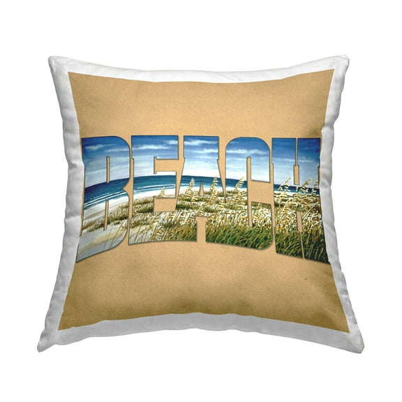Stupell Industries Grassy Beach View Letters Decorative Printed Throw Pillow Design by Art Brands Holdings, LLC..