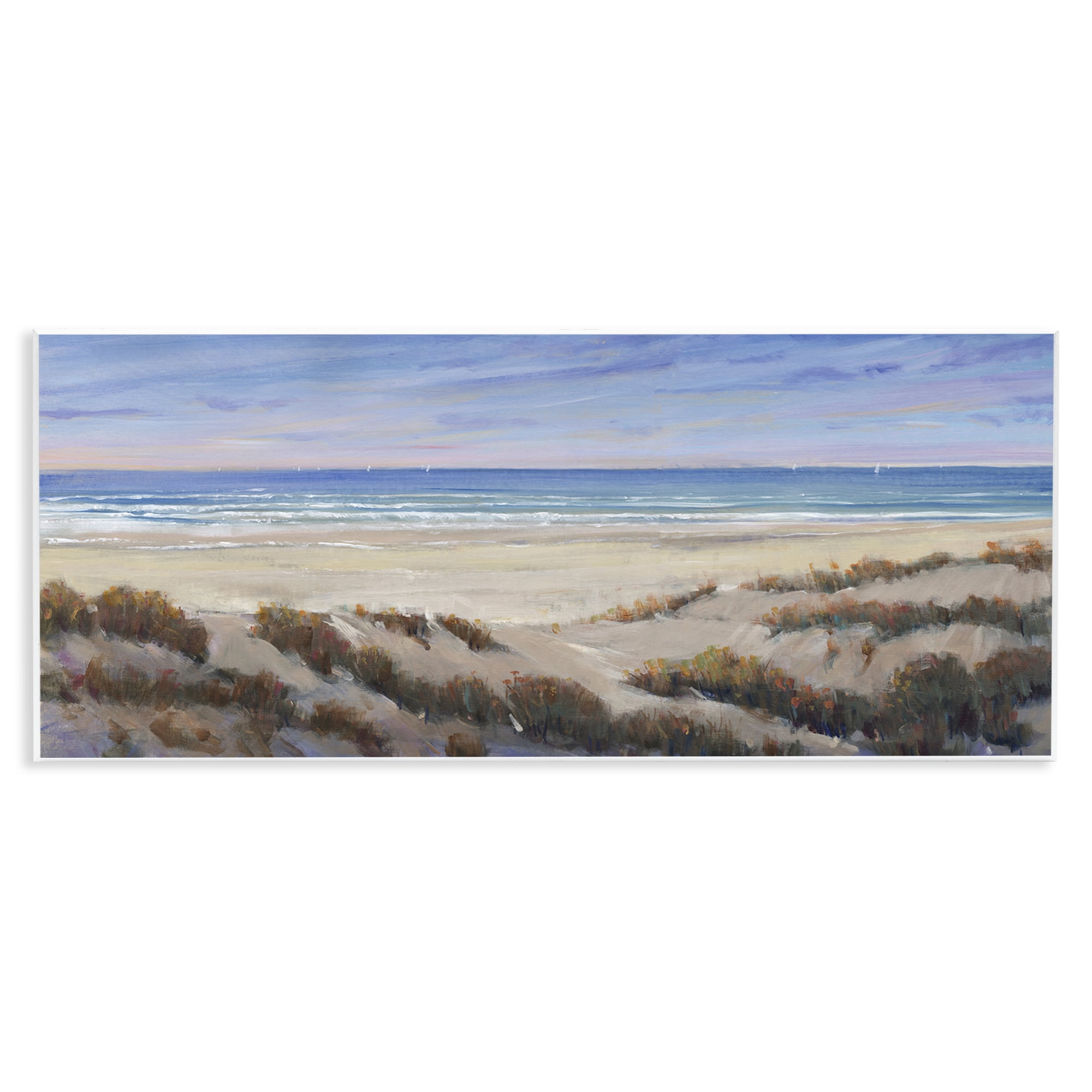 Stupell Industries Grassy Beach View Nautical & Beach Painting Unframed ...