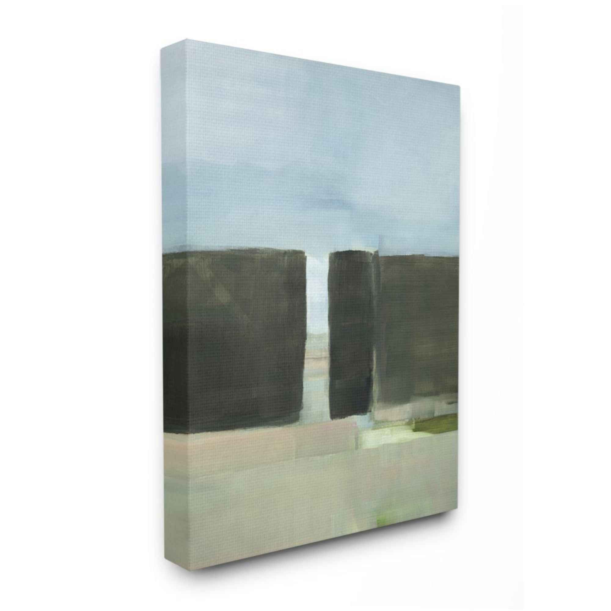 Stupell Industries Grassy Landscape Abstract Open Spaces Green Blue Design by Stephane Villafane, 36" x 48"
