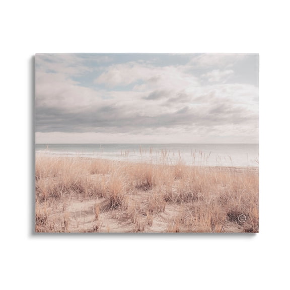 Stupell Industries Grassy Ocean Shore Horizon Photograph Gallery Wrapped Canvas Print Wall Art, Design by Nathan Larson