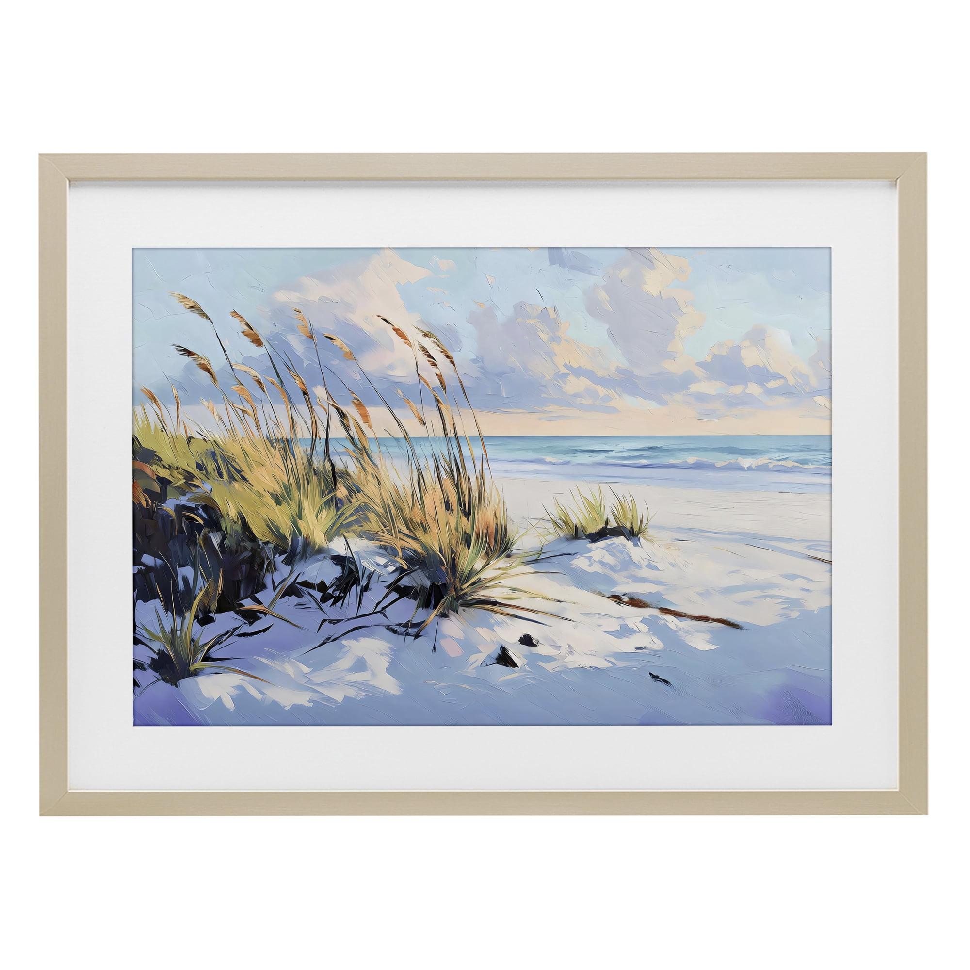 Stupell Industries Grassy Sand Dunes Beach Birch Framed Print Under Glass, design by Gina Kelly