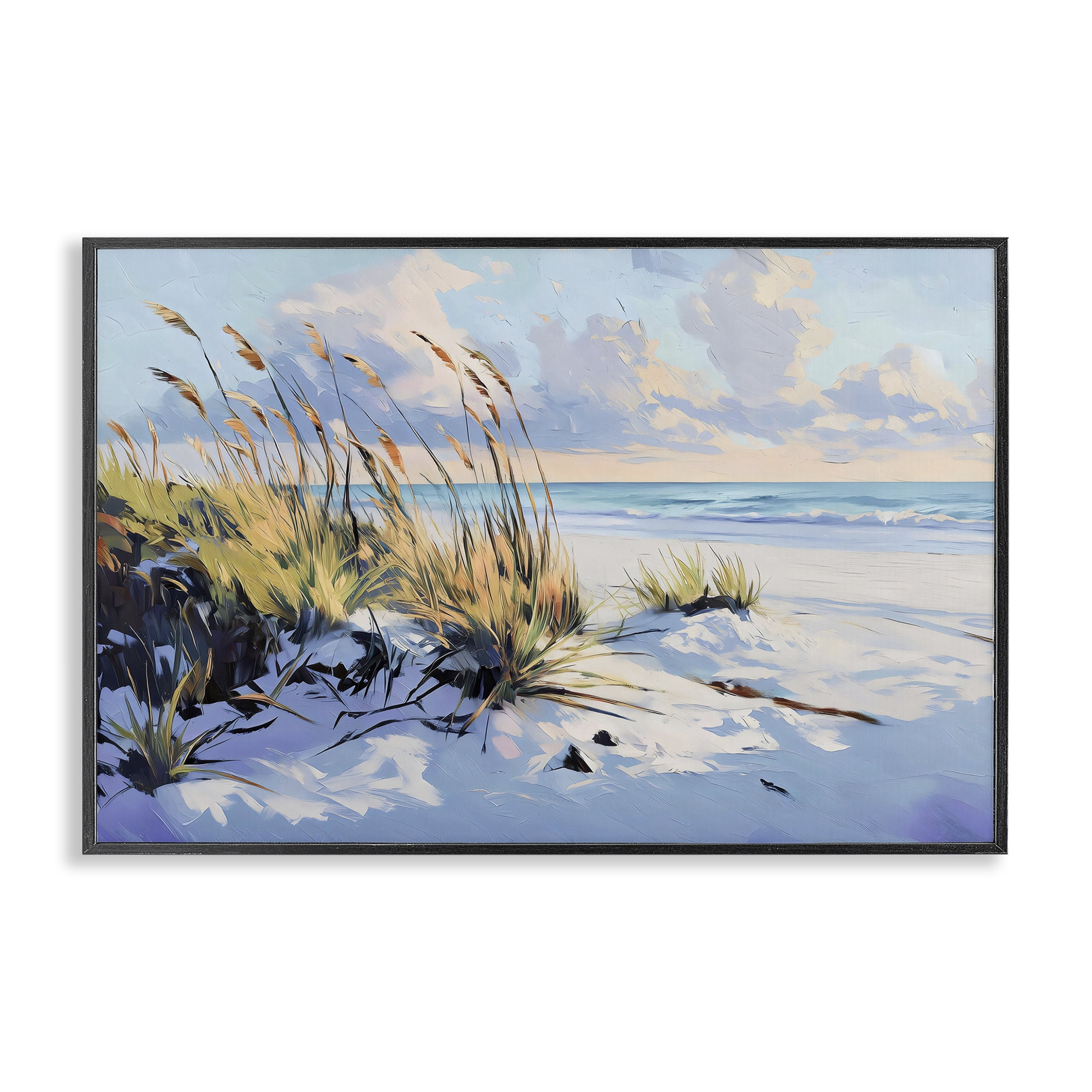 Stupell Industries Grassy Sand Dunes Beach Black Framed Giclee Art, design by Gina Kelly