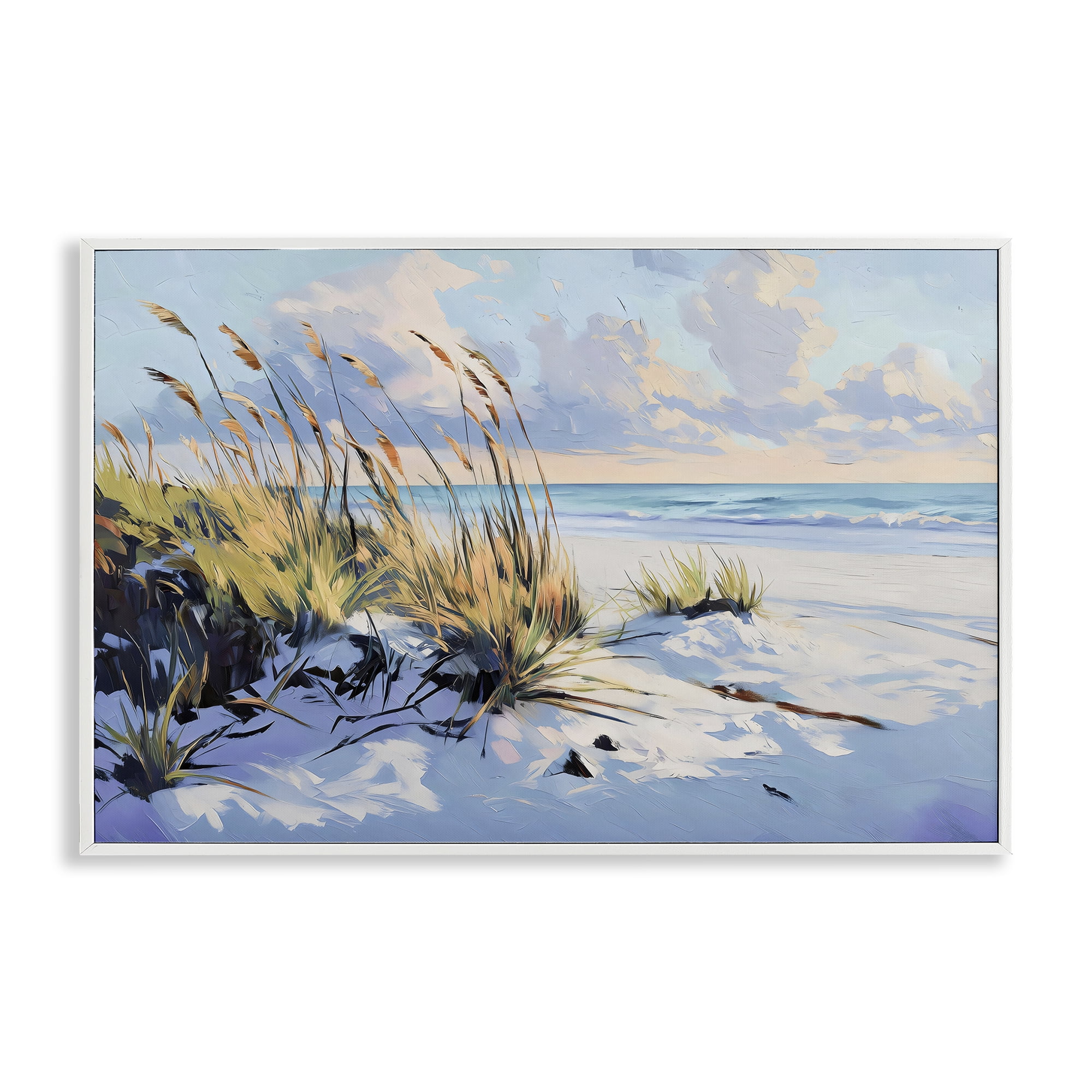 Stupell Industries Grassy Sand Dunes Beach White Framed Giclee Art, design by Gina Kelly