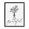 thumbnail image 1 of Stupell Industries Farmhouse Grateful Casual Script Calligraphy Floral Daisies Bouquet Black Floating Frame Canvas Art, 17 x 21, by Lettered and Lined, 1 of 7