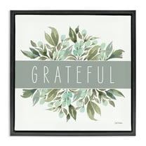 Stupell Industries Grateful Cottage Florals Plants & Flowers Painting Black Floater Framed Canvas Art Print Wall Art, 18 x 18