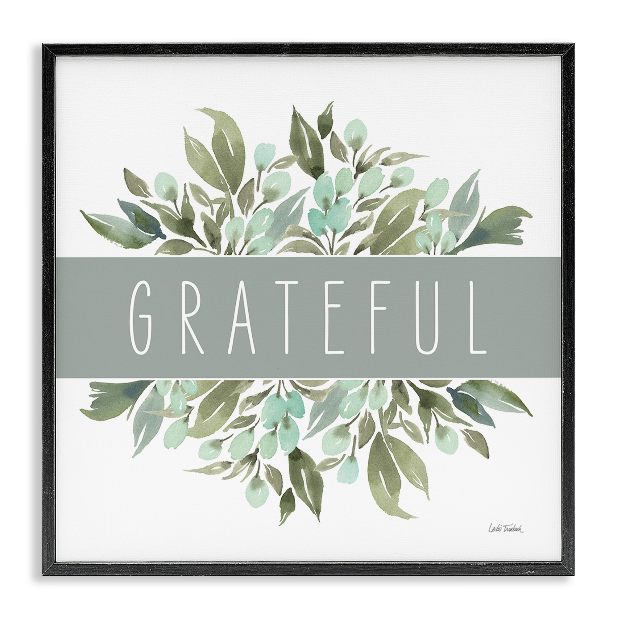 Stupell Industries Grateful Cottage Florals Plants & Flowers Painting Black Framed Art Print Wall Art, 17 x 17