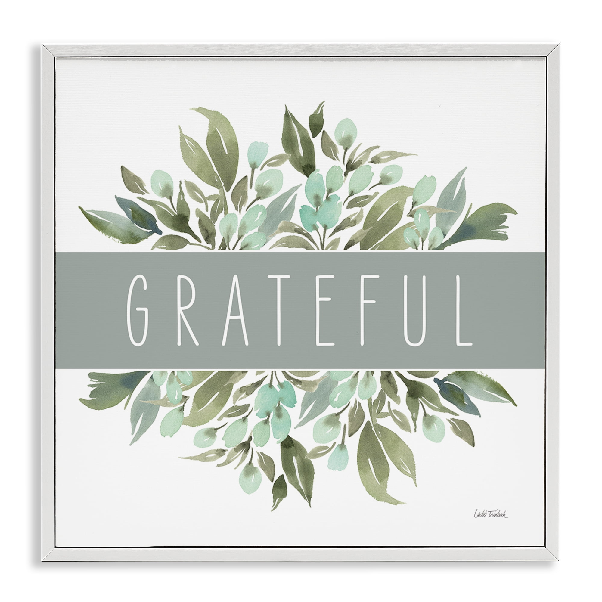 Stupell Industries Grateful Cottage Florals Plants & Flowers Painting White Framed Art Print Wall Art, 12 x 12