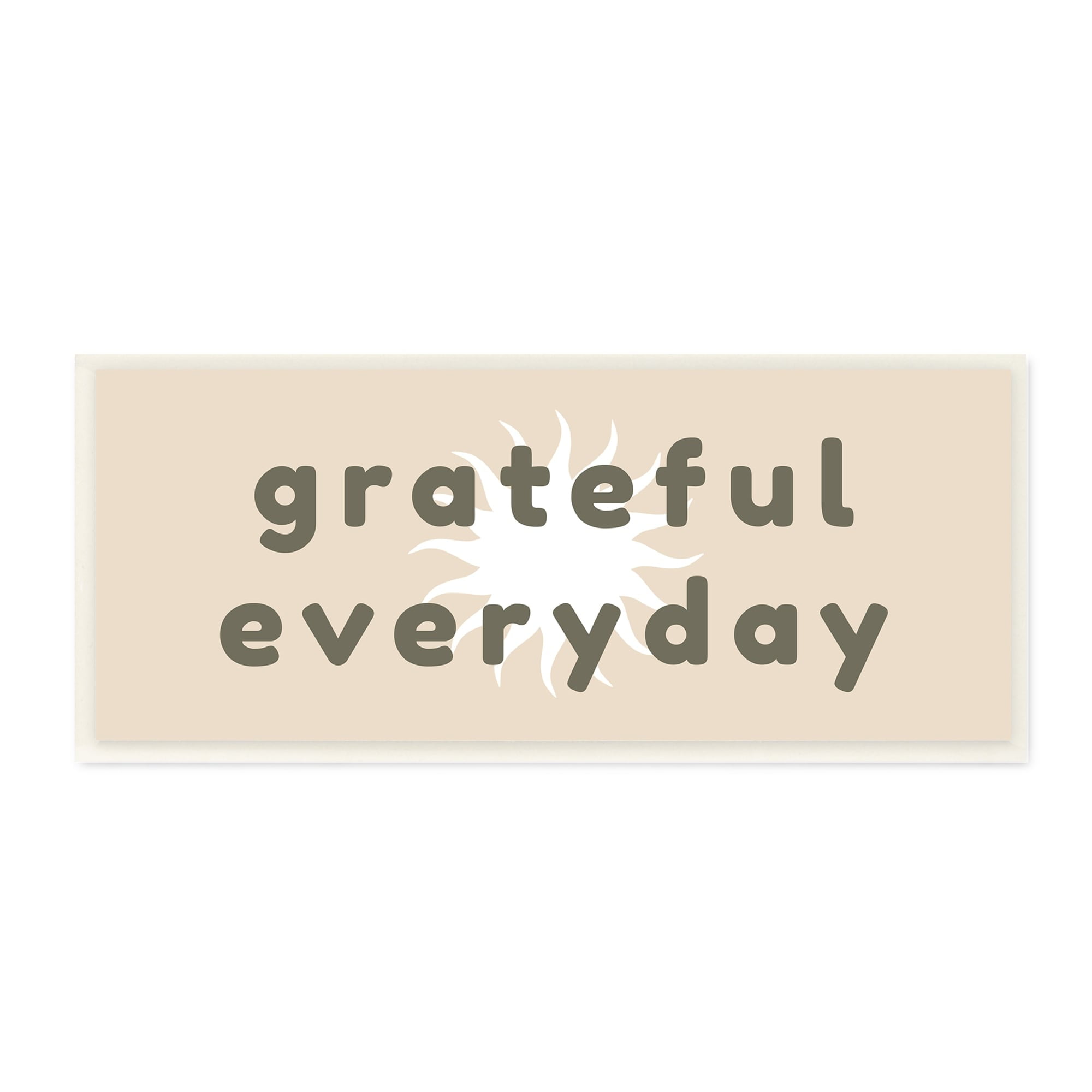 Stupell Industries Grateful Everyday Abstract Shining Sun Neutral Tones Graphic Art Unframed Art Print Wall Art, Design by Daphne Polselli