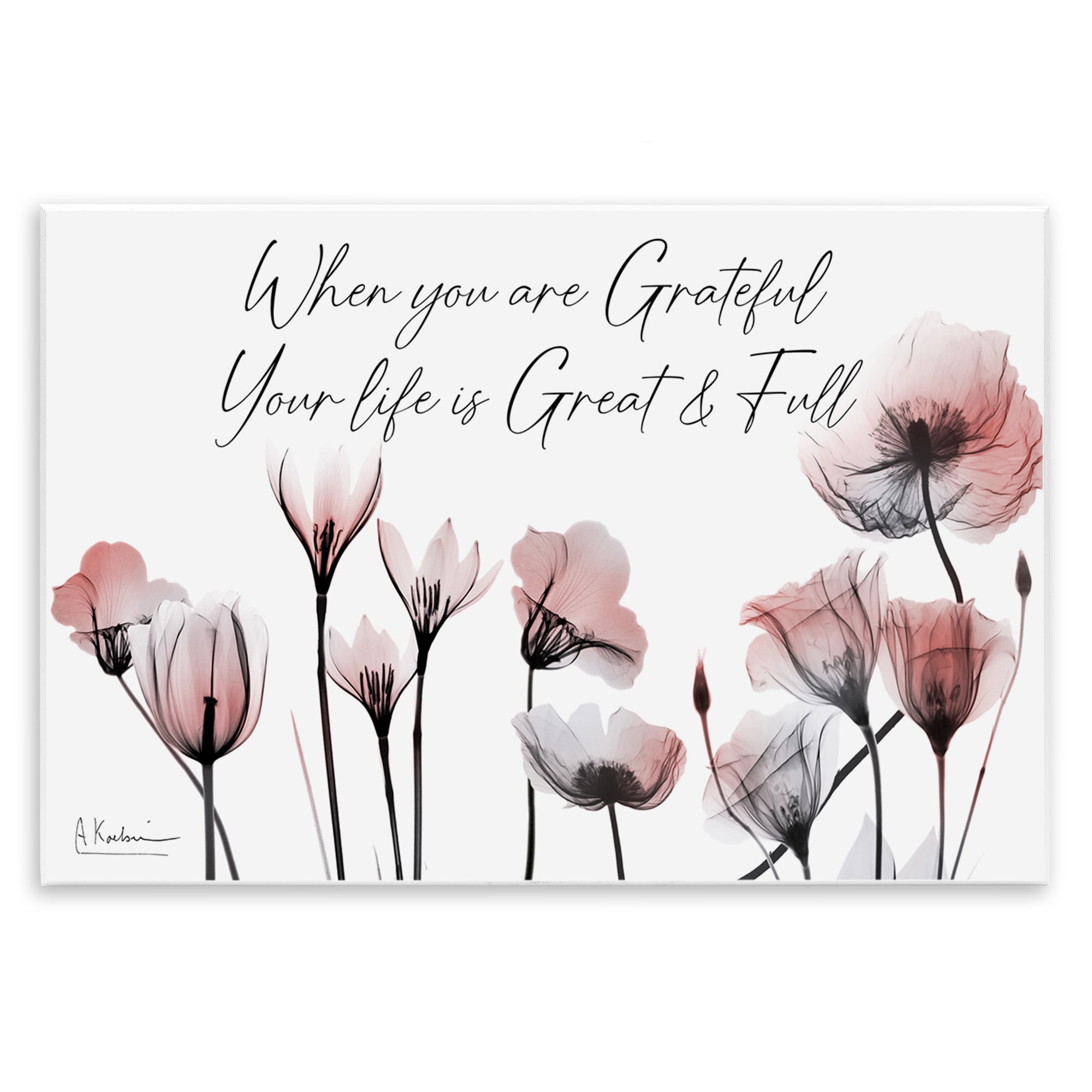 Stupell Industries Grateful Faith Floral Religious Painting Unframed Art Print Wall Art, 19 x 13