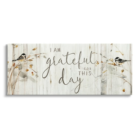 Stupell Industries Grateful For This Day Phrase Animals & Insects Painting Gallery Wrapped Canvas Print Wall Art