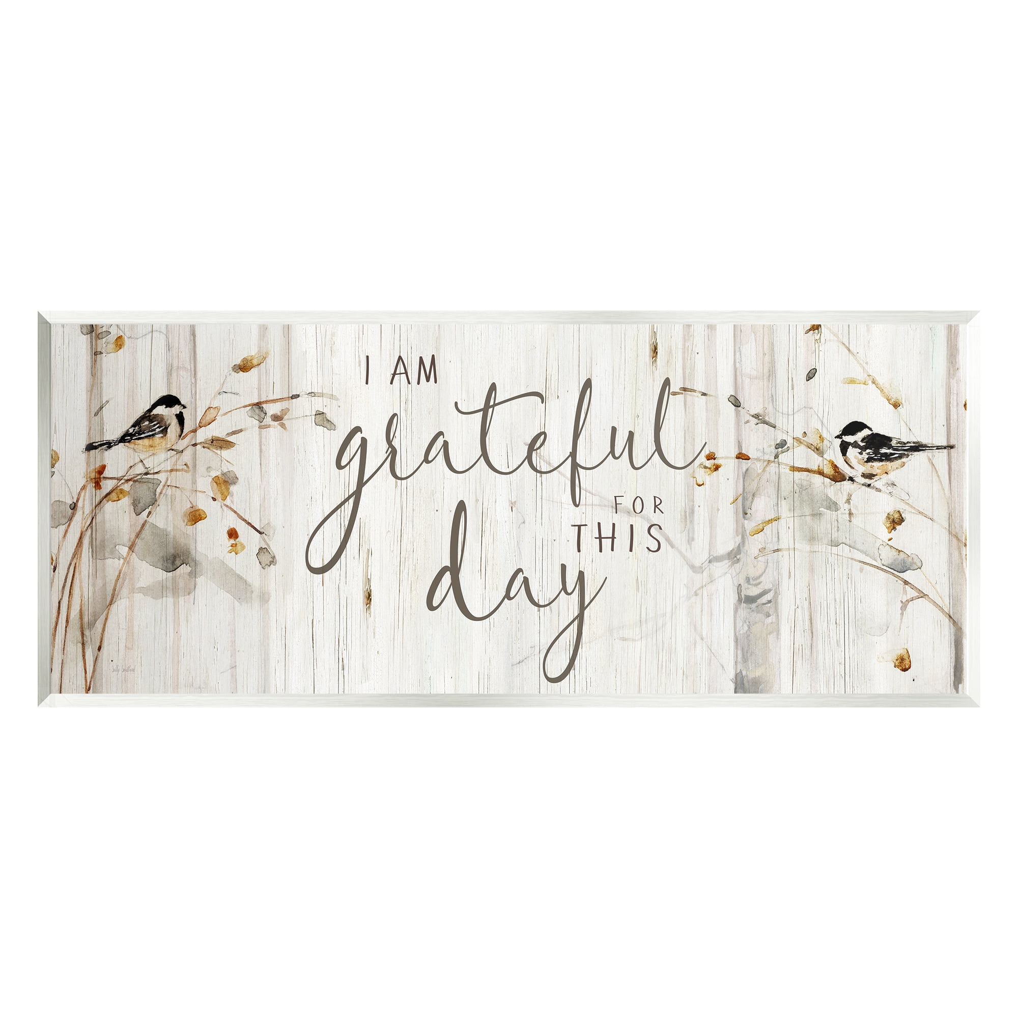 Stupell Industries Grateful For This Day Phrase Animals & Insects Painting Unframed Art Print Wall Art