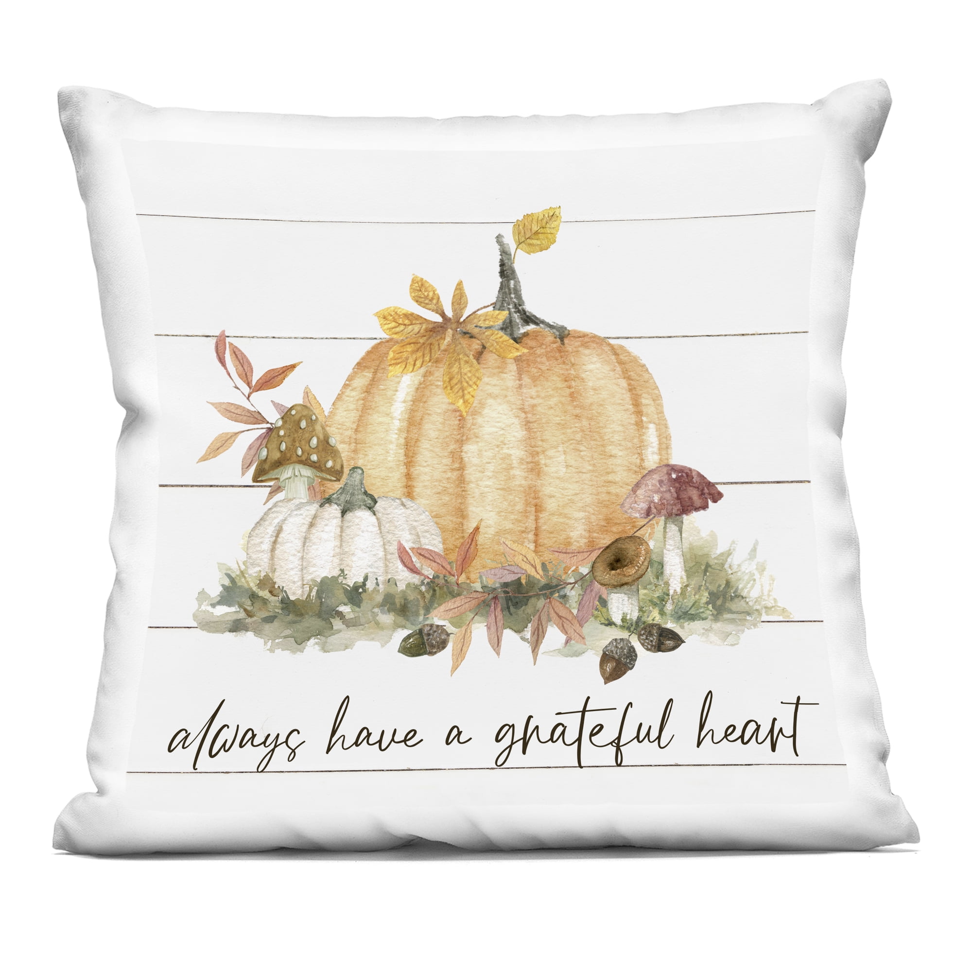 Stupell Industries Grateful Heart Woodland Harvest Decorative Printed Throw Pillow, design by Livi and Finn
