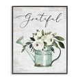 thumbnail image 1 of Stupell Industries Shabby Chic Grateful Sentiment Vintage Turquoise Watering Can Flower Bouquet Black Framed Giclee Art, 11 x 14, by Lettered and Lined, 1 of 7