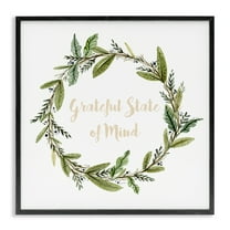 Stupell Industries Grateful State Of Mind Text & Numbers Painting Black Framed Art Print Wall Art, 12 x 12