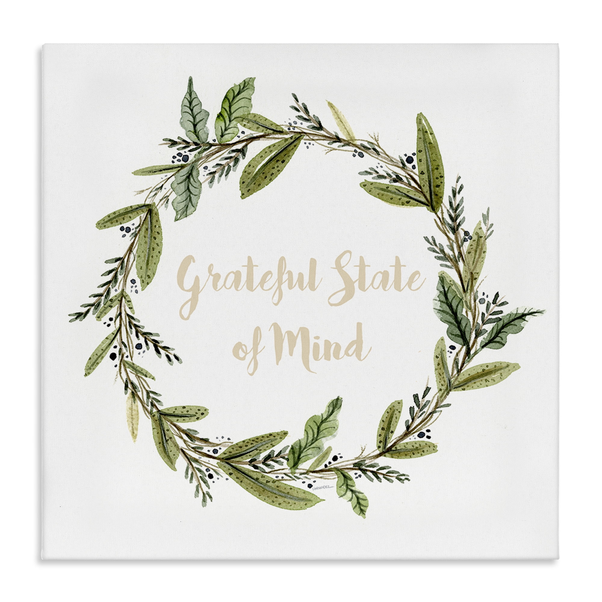 Stupell Industries Grateful State Of Mind Text & Numbers Painting Wrapped Canvas Art Print Wall Art, 30 x 30