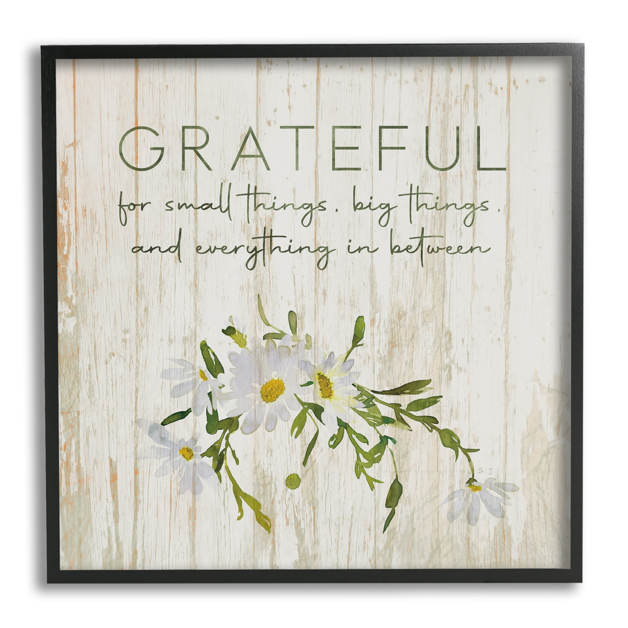 Stupell Industries Grateful for Small Big In Between Motivational Phrase, 17 x 30, Design by Susan Jill