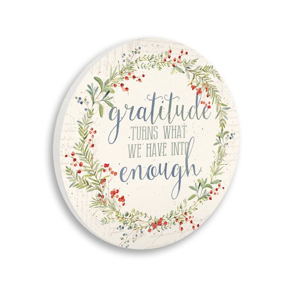 Stupell Industries Gratitude's Enough Fall Autumn Seasonal Inspirational Word Design,12 x 12,Design By Stephanie Workman Marrott