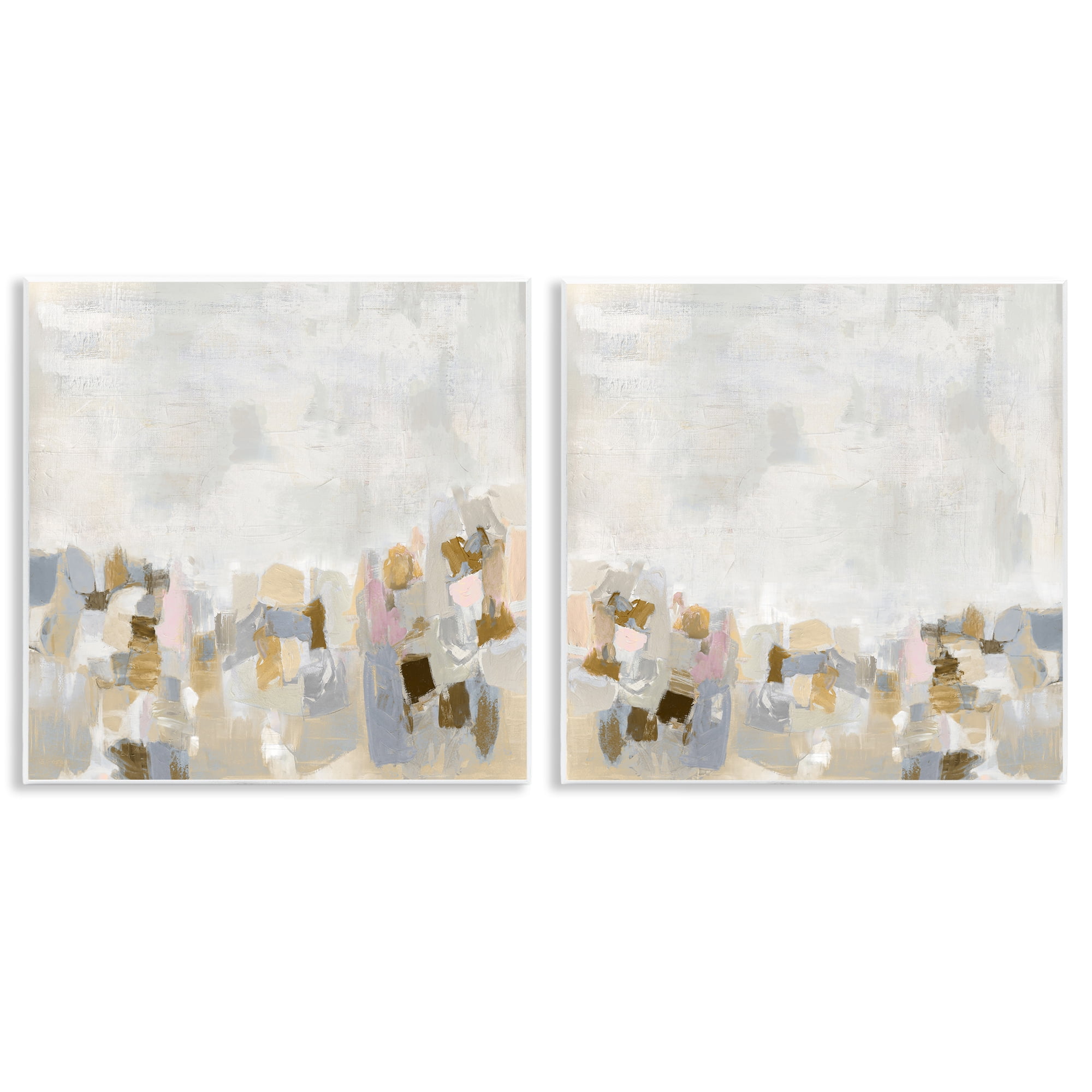 Stupell Industries Gray Subtle Abstract Abstract Painting Unframed Art Print Wall Art, 12 x 12, Set of 2