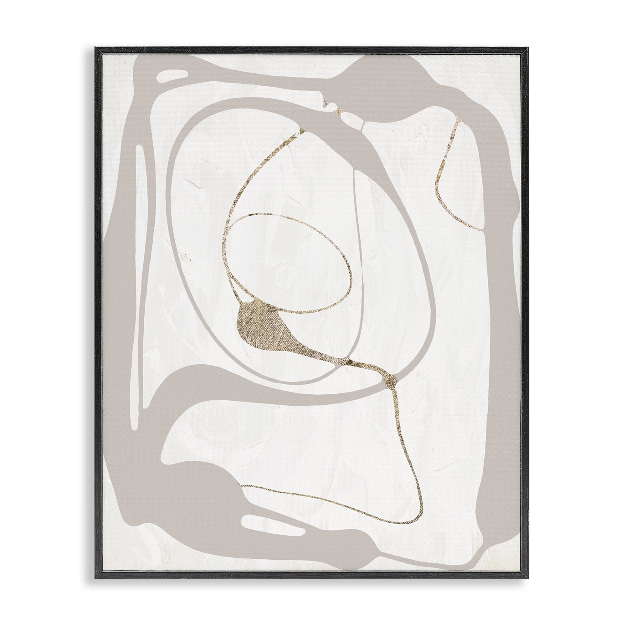 Stupell Industries Gray Very Abstract Figure Abstract Painting Black Framed Art Print Wall Art, 11 x 14