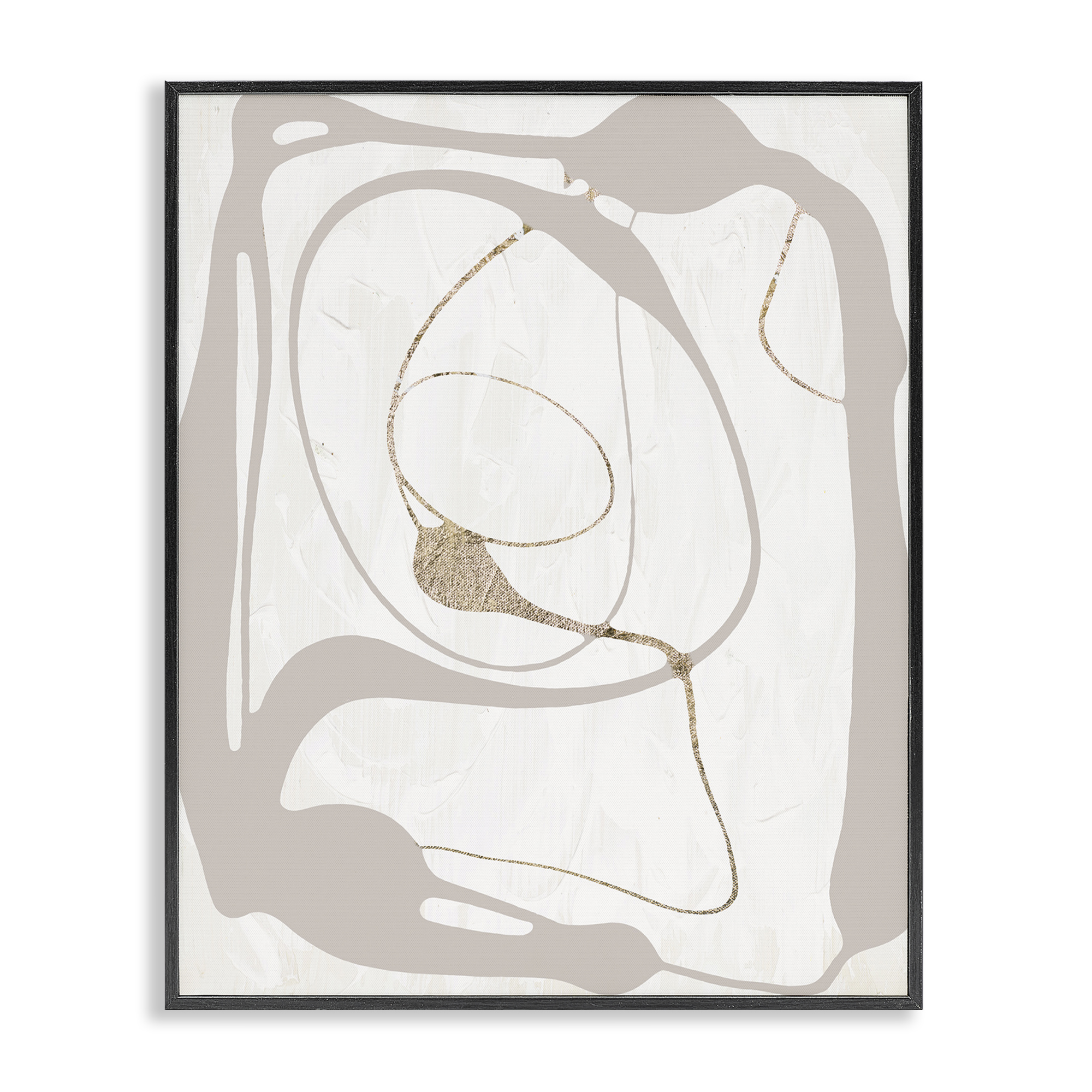 Stupell Industries Gray Very Abstract Figure Abstract Painting Black Framed Art Print Wall Art, 24 x 30