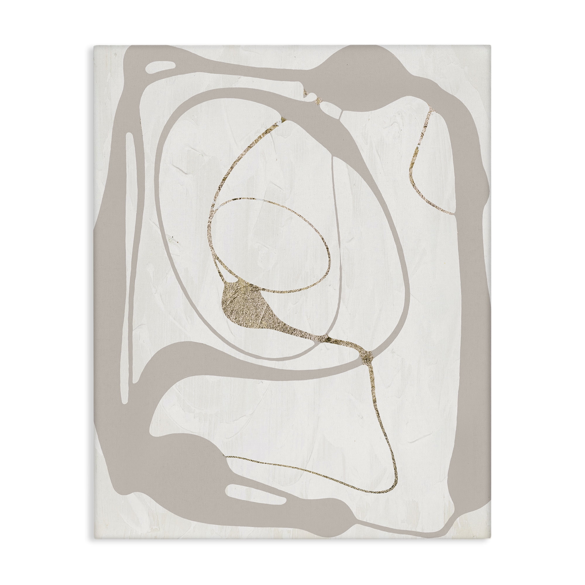 Stupell Industries Gray Very Abstract Figure Abstract Painting Gallery Wrapped Canvas Art Print Wall Art, 36 x 48