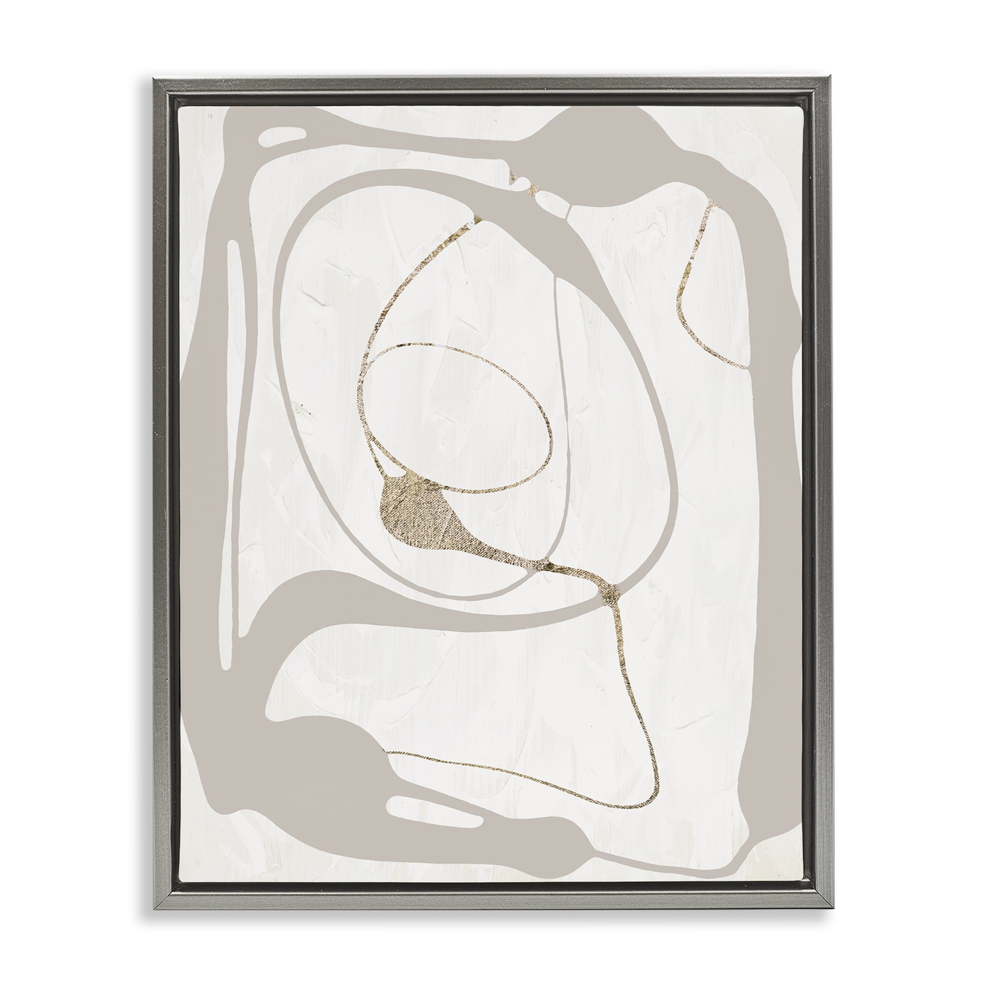 Stupell Industries Gray Very Abstract Figure Abstract Painting Gray Floater Framed Canvas Art Print Wall Art, 25 x 31