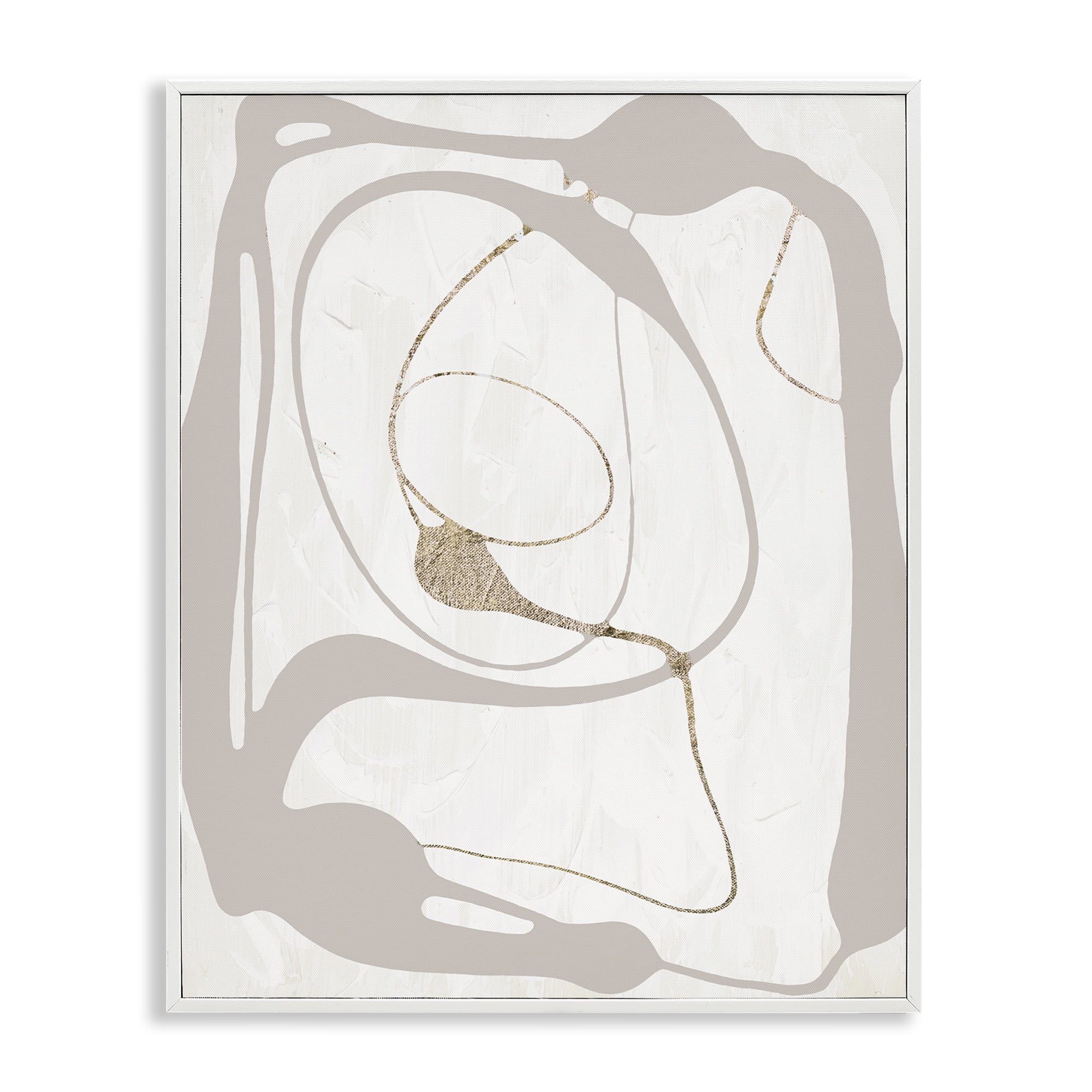Stupell Industries Gray Very Abstract Figure Abstract Painting White Framed Art Print Wall Art, 24 x 30