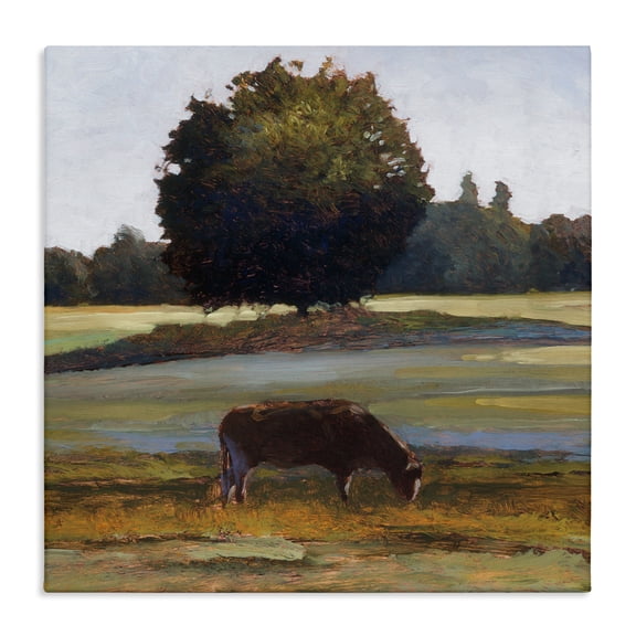 Stupell Industries Grazing Cattle Pasture with Tree Canvas Wall Art design by Kent Lovelace, 24 x 24