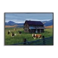 thumbnail image 1 of Stupell Industries Farmhouse Grazing Cattle at Solitary Cabin Black Framed Giclee Art, 18 x 12, by Renel Peters, 1 of 8