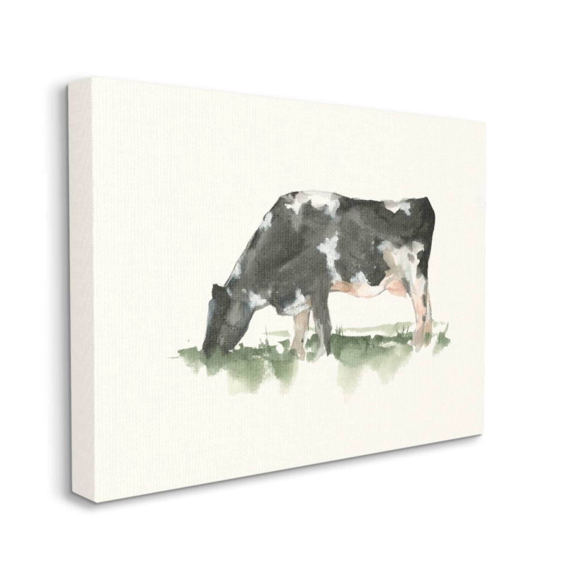 Stupell Industries Grazing Cow in Field Farm Animal Watercolor Design by Ethan Harper, 16" x 20"