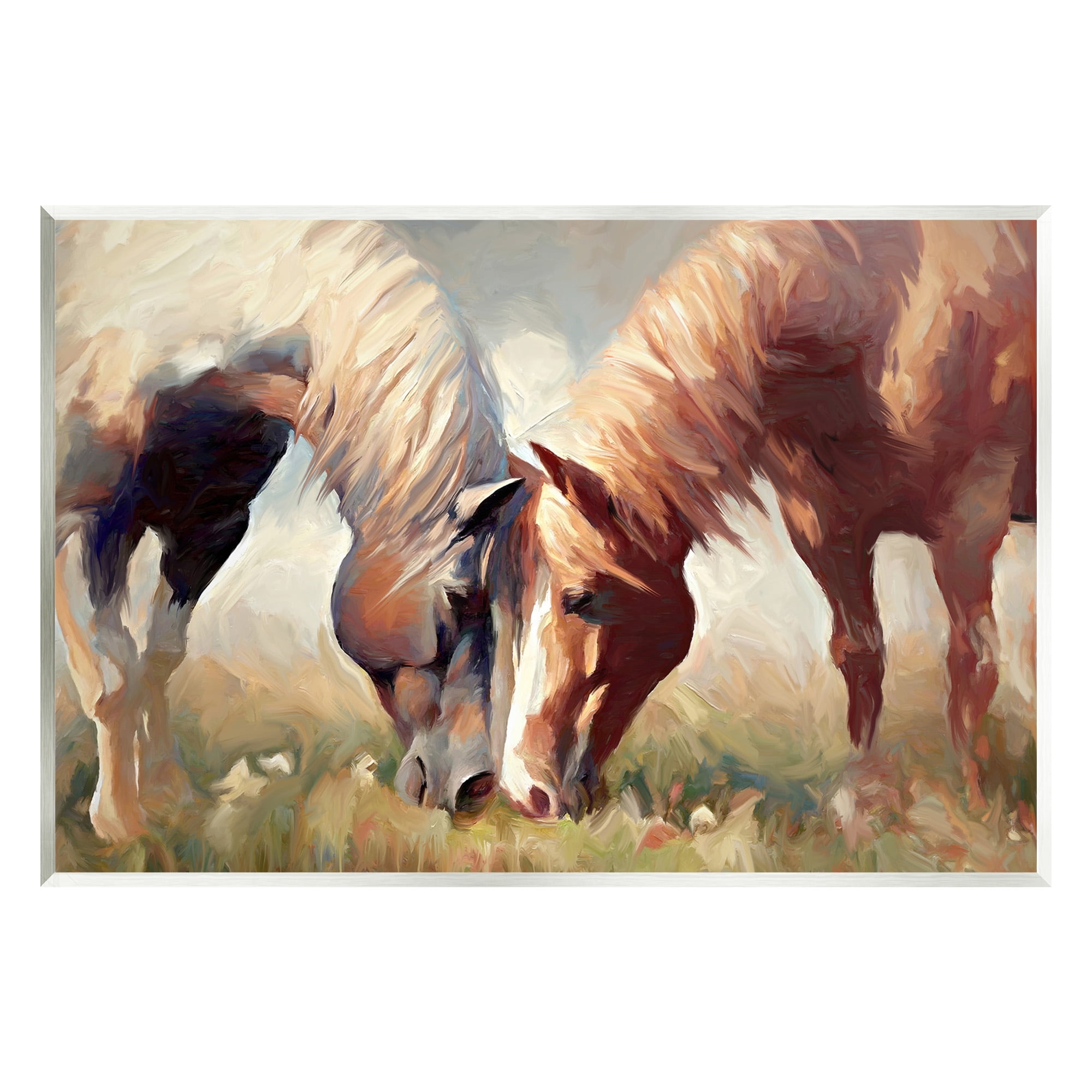 Stupell Industries Grazing Horse Pair Animals & Insects Painting Unframed Art Print Wall Art, 19 x 13