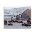 thumbnail image 1 of Stupell Industries Grazing Rural Bison Snowy Farmland Barn Scenery Photograph Gallery Wrapped Canvas Print Wall Art, Design by Jeff Poe Photography, 1 of 5